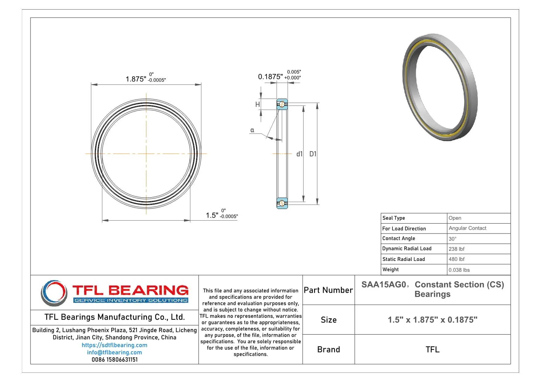 Constant Section (CS) Bearings SAA15AG0 Drawing.dwg