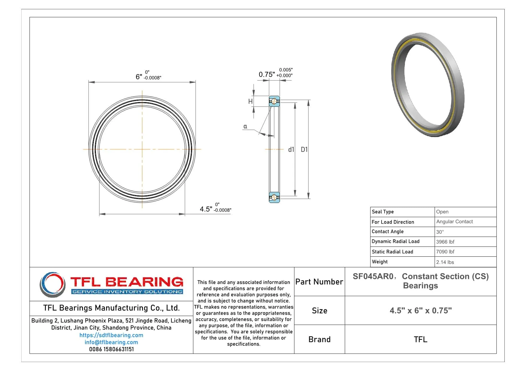 Constant Section (CS) Bearings SF045AR0 Drawing.dwg