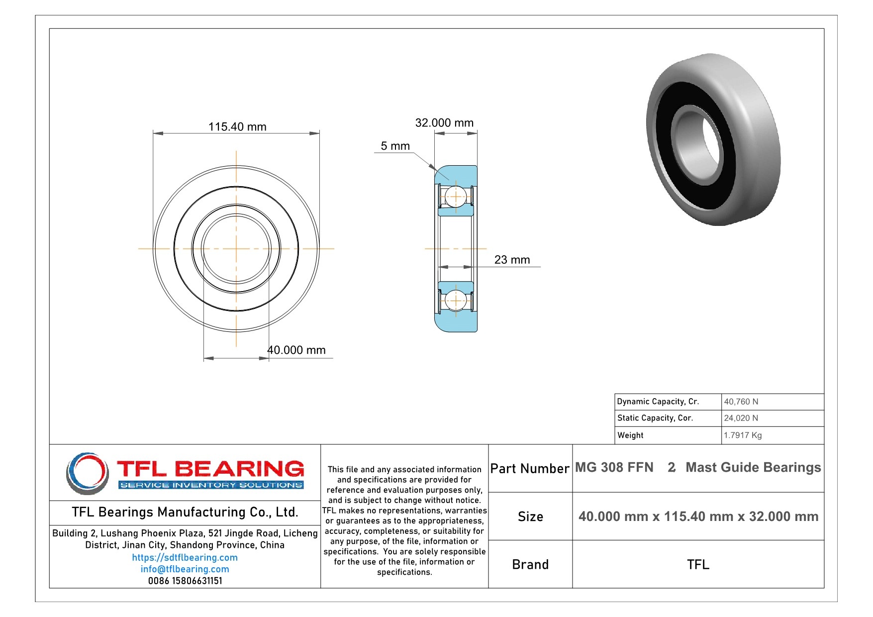 Mast Guide Bearings MG 308 FFN‑2 Drawing.dwg