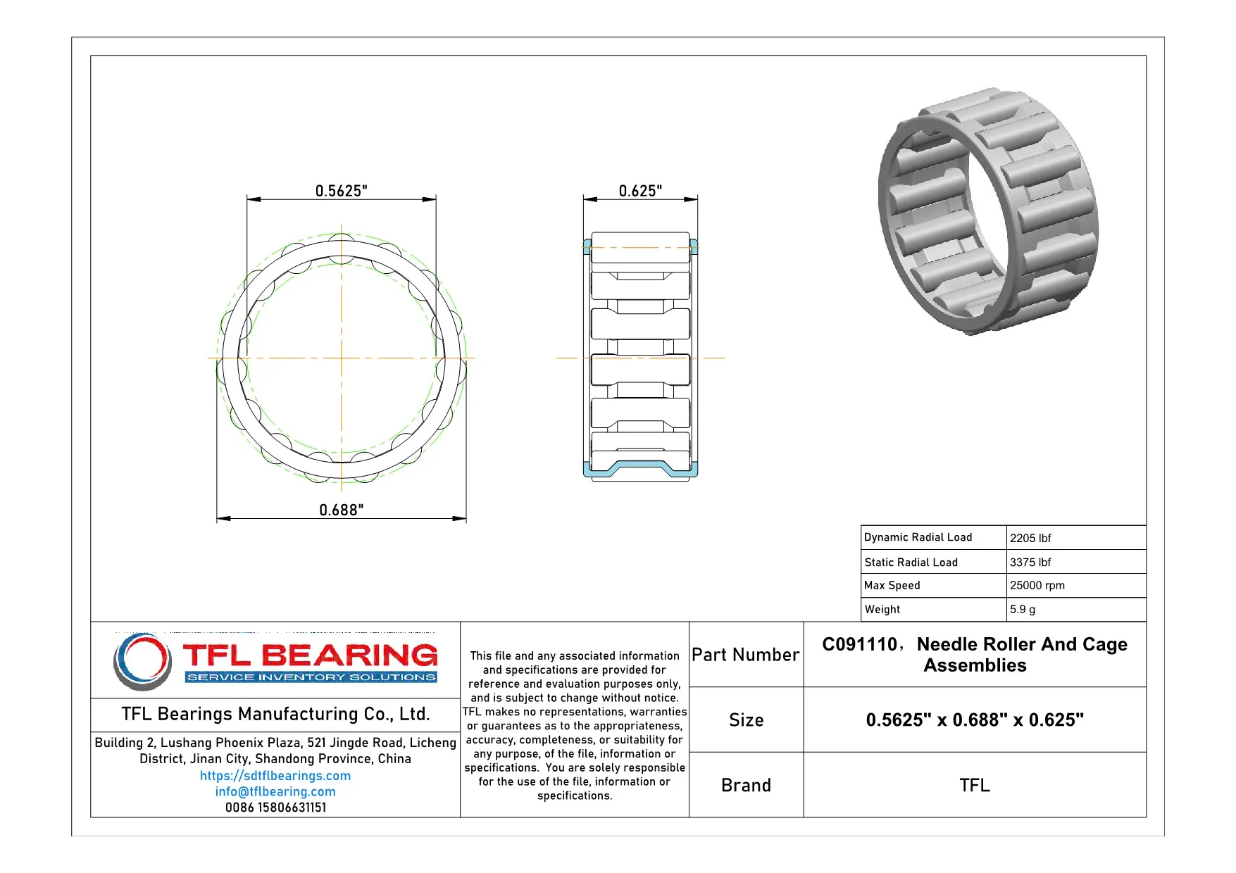 Needle Roller And Cage Assemblies C091110 Drawing.dwg